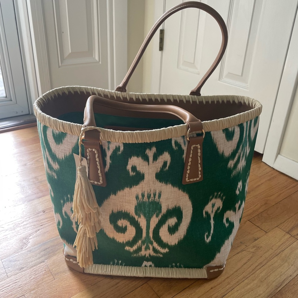Chico’s Green and Brown Tote Bag